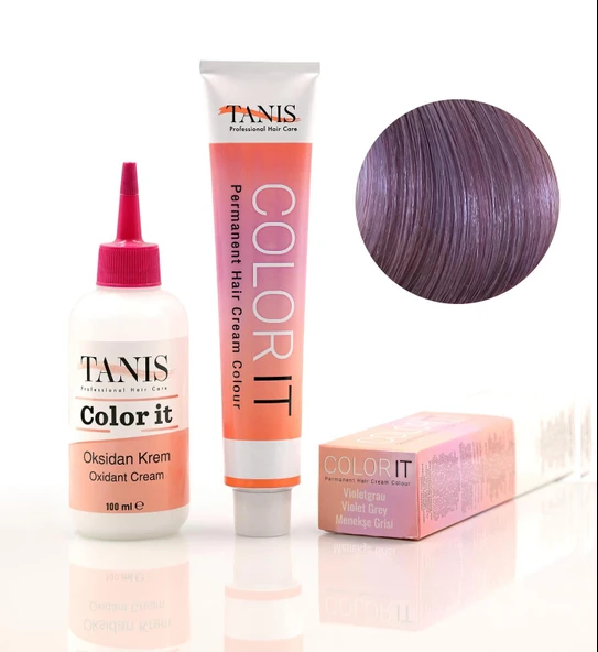 TANİS COLOR-IT (100 ML) Permanent Saç boyası Violetgrau (Menekşe / Patlıcan grisi) ürün görseli 1