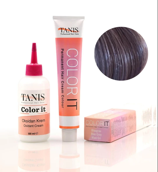 TANİS COLOR-IT (100 ML) Permanent Saç boyası Blaugrau (Mavi Gri) ürün görseli 1