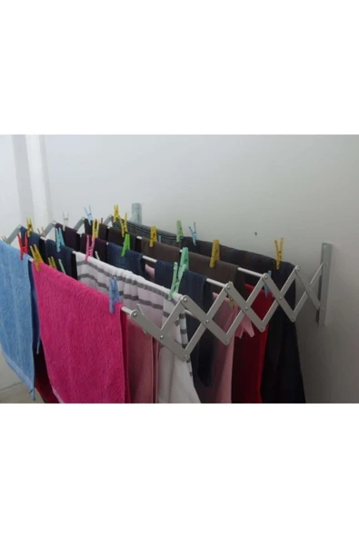 Burak Akordiyon Katlanabilir Çamaşır Kurutma Askısı - 100 Cm Genişlik 9 Çubuklu Model ürün görseli 1