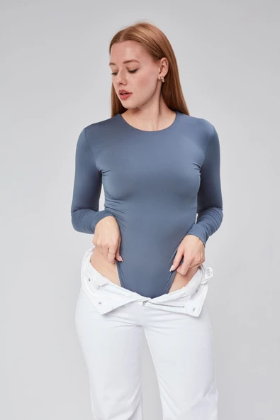 Astarlı Uzun Kollu Çıtçıtlı Body - Resim 6