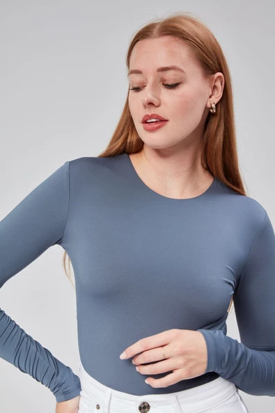 Astarlı Uzun Kollu Çıtçıtlı Body - Resim 5
