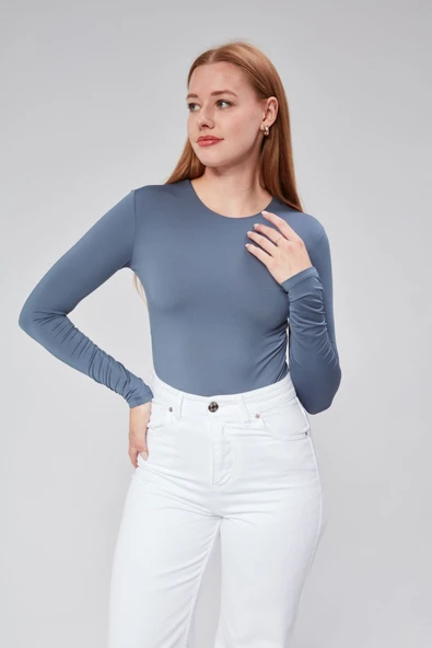 Astarlı Uzun Kollu Çıtçıtlı Body - Resim 10
