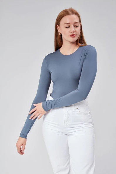 Astarlı Uzun Kollu Çıtçıtlı Body - Resim 9