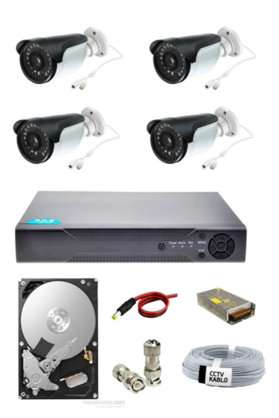 4 Lü Güvenlik Kamera Seti 1080p Ahd Kamera Seti Gece Izlenebilir ürün görseli 1