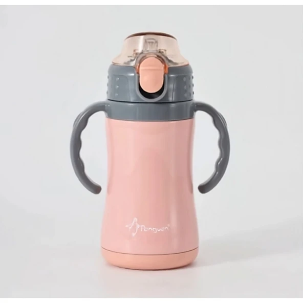 PENGUEN 3048 BİBERON TERMOS PEMBE ÇELİK ÇİFT KATLI 280ML ürün görseli 1