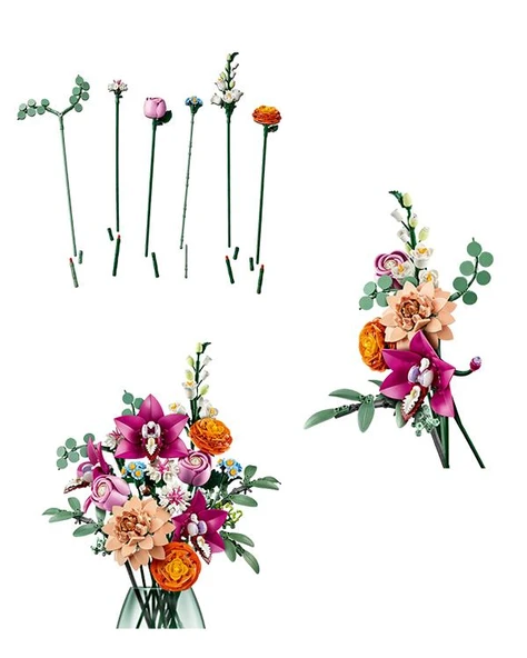 Lego Botanicals Pembe Çiçek Buketi 10342 - Resim 3