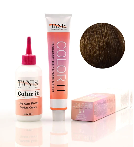 TANİS COLOR-IT (100 ML) Permanent Saç boyası 6.7 (Çikolata Kahverengi) ürün görseli 1