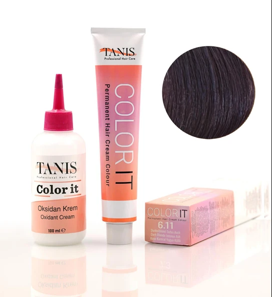 TANİS COLOR-IT (100 ML) Permanent Saç boyası 6.11 (Koyu Kumral Yoğun Küllü) ürün görseli 1