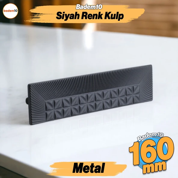 Kayı Metal Siyah Kulp 160 mm -16 cm Mobilya Çekmece Mutfak Dolabı Dolap Kapak Kulpları Kulb Kulpu ürün görseli 1