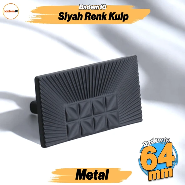 Kayı Metal Siyah Kulp 64 mm -6.4 cm Mobilya Çekmece Mutfak Dolabı Dolap Kapak Kulpları Kulb Kulpu ürün görseli 1