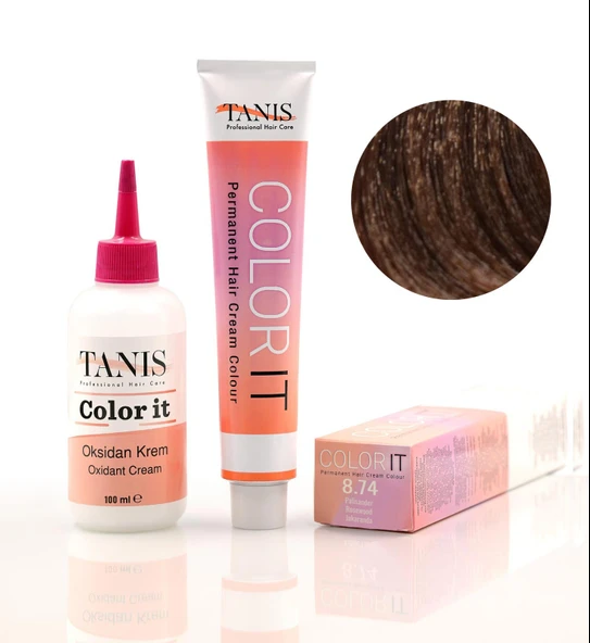 TANİS COLOR-IT (100 ML) Permanent Saç boyası 8.74 (Jakaranda) ürün görseli 1