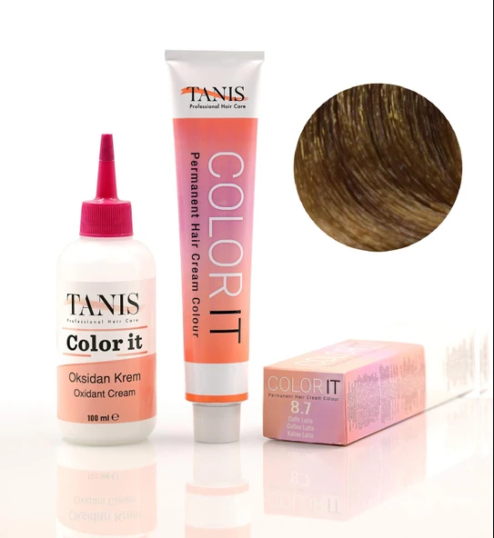 TANİS COLOR-IT (100 ML) Permanent Saç boyası 8.7 (Kahve Latte) ürün görseli 1