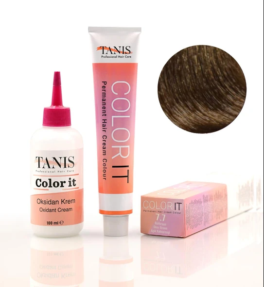TANİS COLOR-IT (100 ML) Permanent Saç boyası 7.7 (Açık Kahverengi) ürün görseli 1