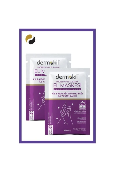 Dermokil Kil Ve Kenevir Yağlı Peeling Etkili El Maskesi 35 ml 2 ' Li Set ürün görseli 1