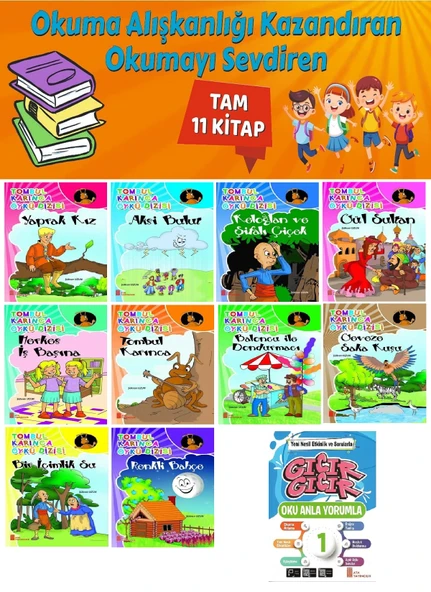 1.Sınıf Okuma Alışkanlığı Kazandıran Okumayı Sevdiren Tam 11 Kitap 9 ürün görseli 1