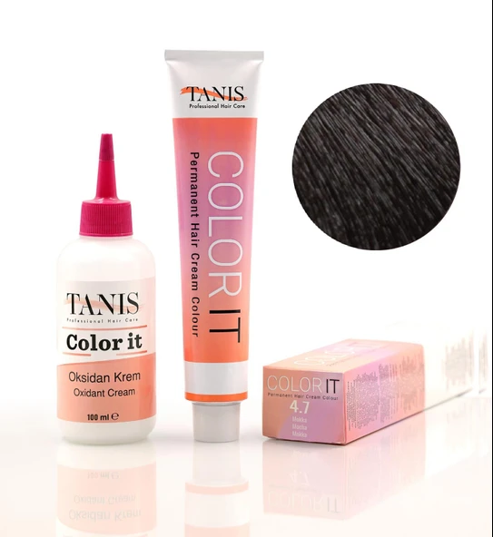 TANİS COLOR-IT (100 ML) Permanent Saç boyası 4.7 (Mokka) ürün görseli 1