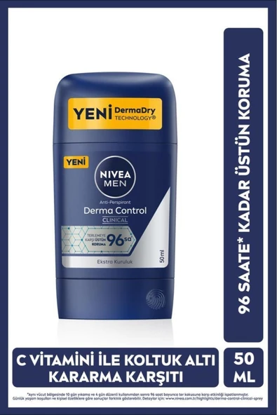 NIVEA MEN STICK DERMA CONTROL CLINICAL 50 ML ürün görseli 1