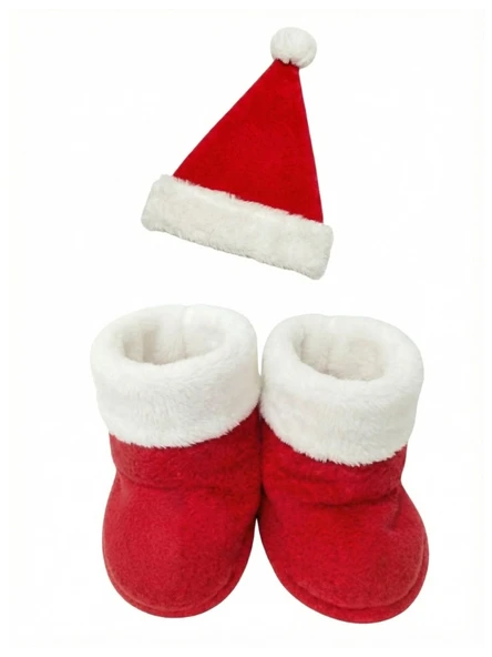 Bebek Noel Şapka ve Patik Takım ürün görseli 1
