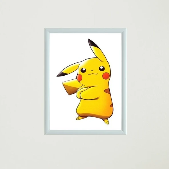 Sevimli Pikachu Çerçeveli Poster Tablo - Resim 2