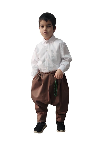 Kahverengi Çocuk Şalvar - Resim 3