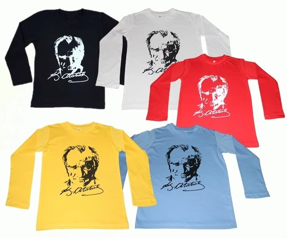 Atatürk Baskılı Tişört Uzun Kollu ürün görseli 1
