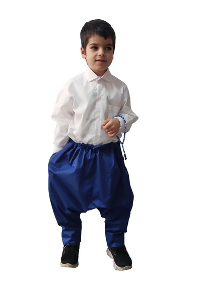 Mavi Renk Çocuk Şalvar - Resim 3