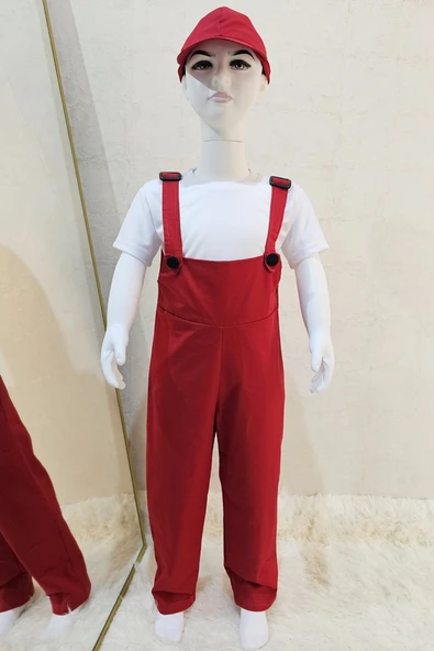 Bahçıvan Tulum ve Şapka Set Kırmızı ürün görseli 1