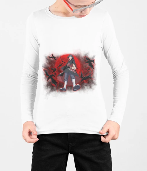 Naruto Akatsuki Anime Cosplay Baskılı Uzun Kol Tişört ürün görseli 1