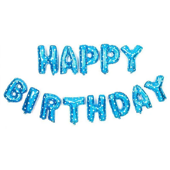 Happy Birthday Folyo Balon Set Mavi ürün görseli 1