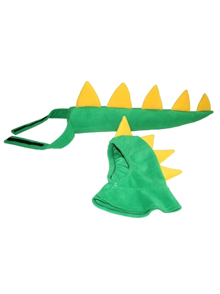 Dinozor Kostüm Set Yeşil | Dinozor Kuyruk Başlık Set Yeşil ürün görseli 1