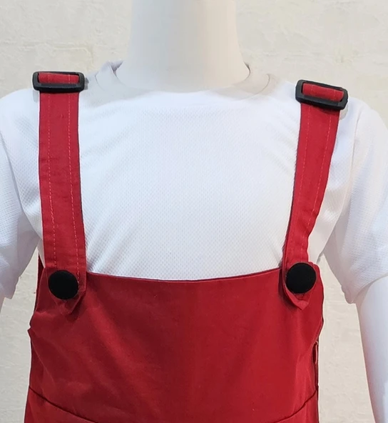 Bahçıvan Tulum ve Şapka Set Kırmızı - Resim 4