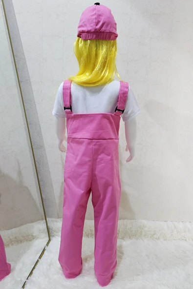 Bahçıvan Tulum ve Şapka Set Pembe - Resim 3
