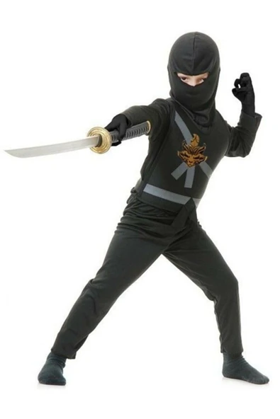 Siyah Ninja Kostümü ürün görseli 1