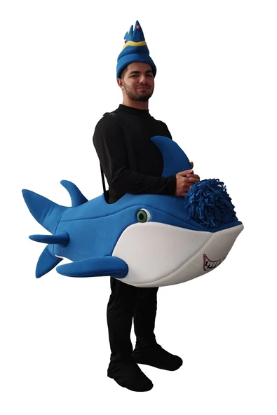 Baby Shark Kostümü Yetişkin Mavi | Daddy Shark Kostümü ürün görseli 1