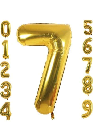7 Yaş Doğum Günü Parti Kutlama Rakam Folyo Balon Altın Renk 36 Cm 16 Inç ürün görseli 1