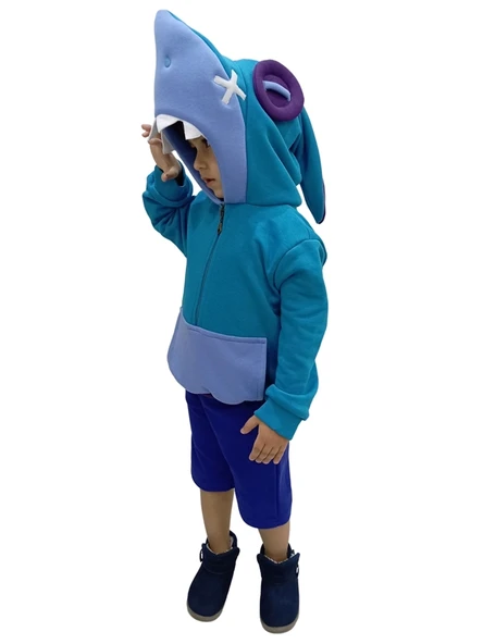 Kapüşonlu Cosplay Leon Shark Kostümü - Resim 5