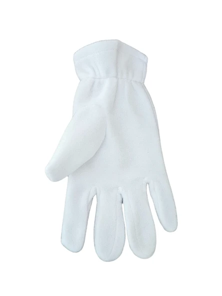 Çocuk Beyaz Polar Eldiven - Resim 3