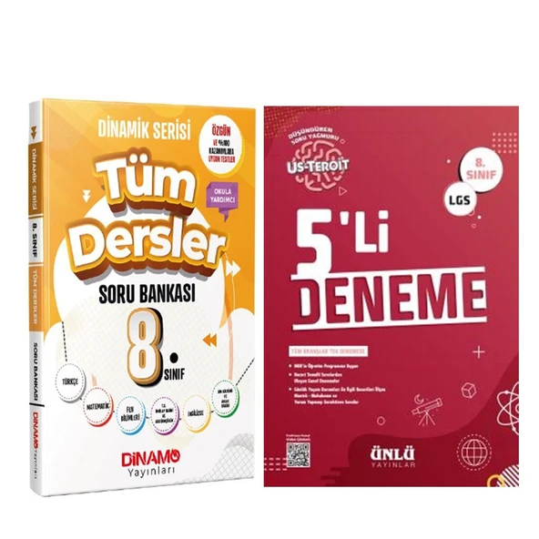 Dinamo Yayınları 8. Sınıf Tüm Dersler Dinamik Serisi Soru Bankası ve Ünlü 5 li Deneme Seti 2 Kitap ürün görseli 1