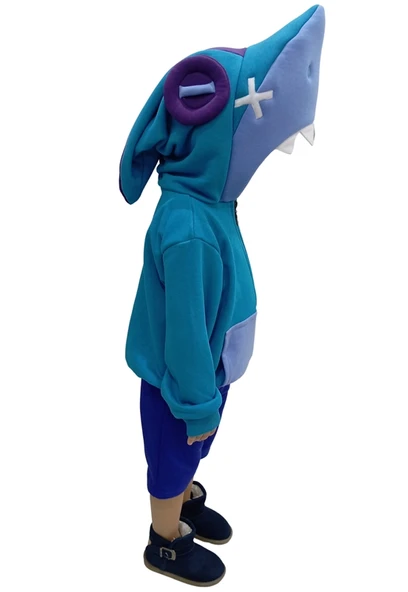 Kapüşonlu Cosplay Leon Shark Kostümü - Resim 3