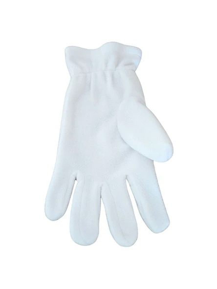 Çocuk Beyaz Polar Eldiven - Resim 2