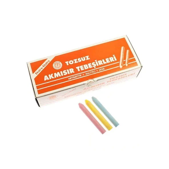 Akmısır Tebeşir Tozsuz 100 Lü Renkli (10 Lu Koli) ürün görseli 1