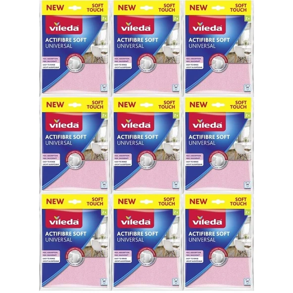 Vileda Actifibre Soft Universal New Soft Touch (Paket içi 2 Li) (9 Lu Set) ürün görseli 1