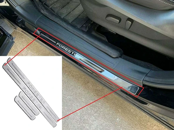 Subaru Forester Uyumlu 2013 2018 Dış Kapı Eşiği Krom ürün görseli 1