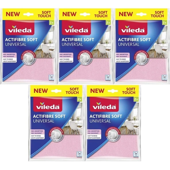 Vileda Actifibre Soft Universal New Soft Touch (Paket içi 2 Li) (5 Li Set) ürün görseli 1