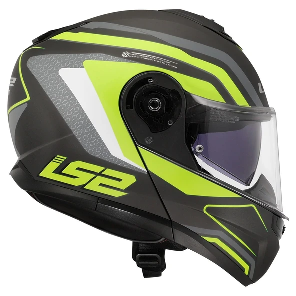 LS2 STROBE 2 PHANTOM MAT TITANIUM-NEON SARI KASK - Resim 5