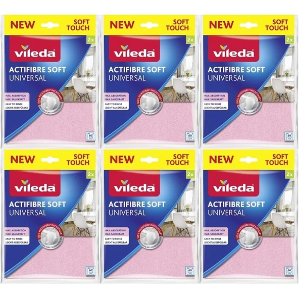Vileda Actifibre Soft Universal New Soft Touch (Paket içi 2 Li) (6 Lı Set) ürün görseli 1