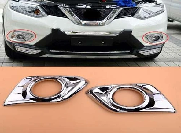 Nissan X-Trail Uyumlu 2014 2017 Sis Lambası Kaplama Krom ürün görseli 1