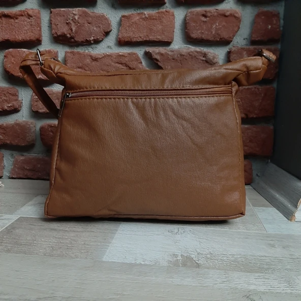 Bayan Çapraz Omuz Çantası Taba Gvn-0087 - Resim 4