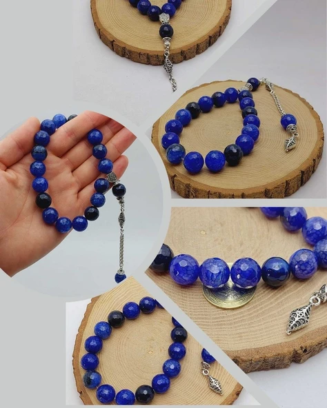 Akik Taşı Faset Kesim 17lik Efe Tesbih 14mm (54382) ürün görseli 1