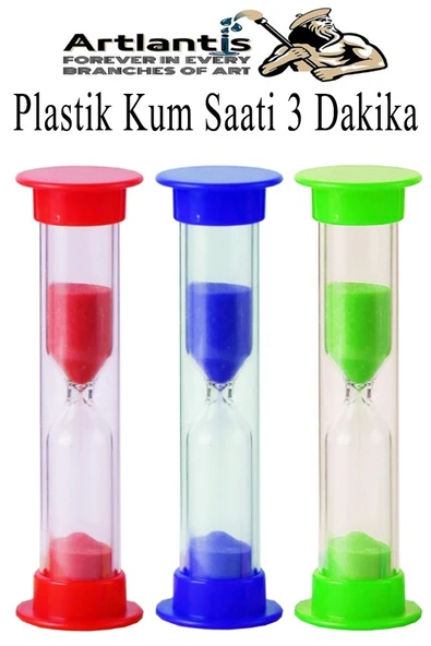 Renkli Kum Saati 3 Adet Mini Küçük Kum Saat 3 Dakika 8 cm Kum Zamanlayıcısı Dekoratif Masaüstü Plastik Çocuklar İçin ürün görseli 1